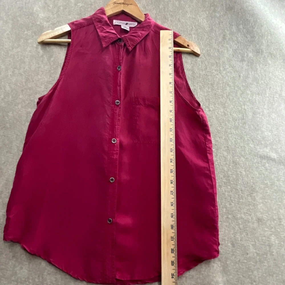 Jonathan‎ Martin Sleeveless Silk Blouse Womens Medium Magenta Pink Vintage